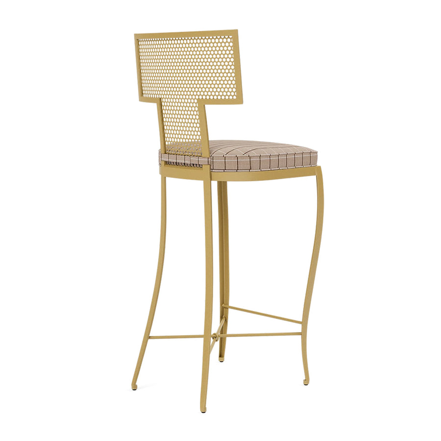 Made Goods Hadley Metal Outdoor Bar Stool in Clyde Fabric