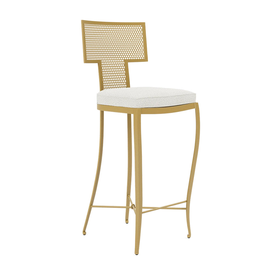 Made Goods Hadley Metal Outdoor Bar Stool in Lambro Boucle