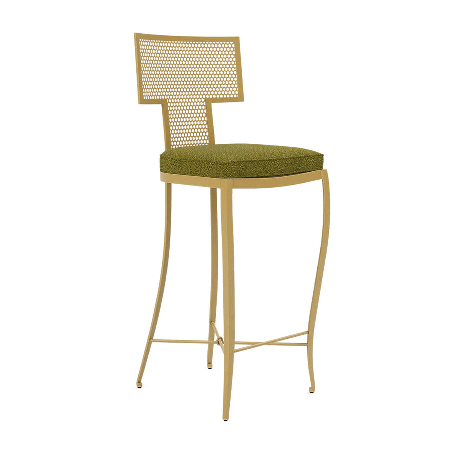 Made Goods Hadley Metal Outdoor Bar Stool in Lambro Boucle