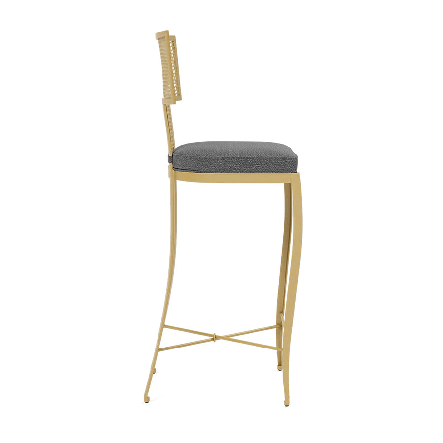 Made Goods Hadley Metal Outdoor Bar Stool in Weser Fabric