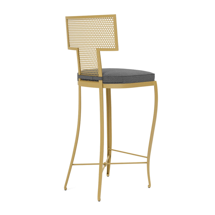 Made Goods Hadley Metal Outdoor Bar Stool in Weser Fabric