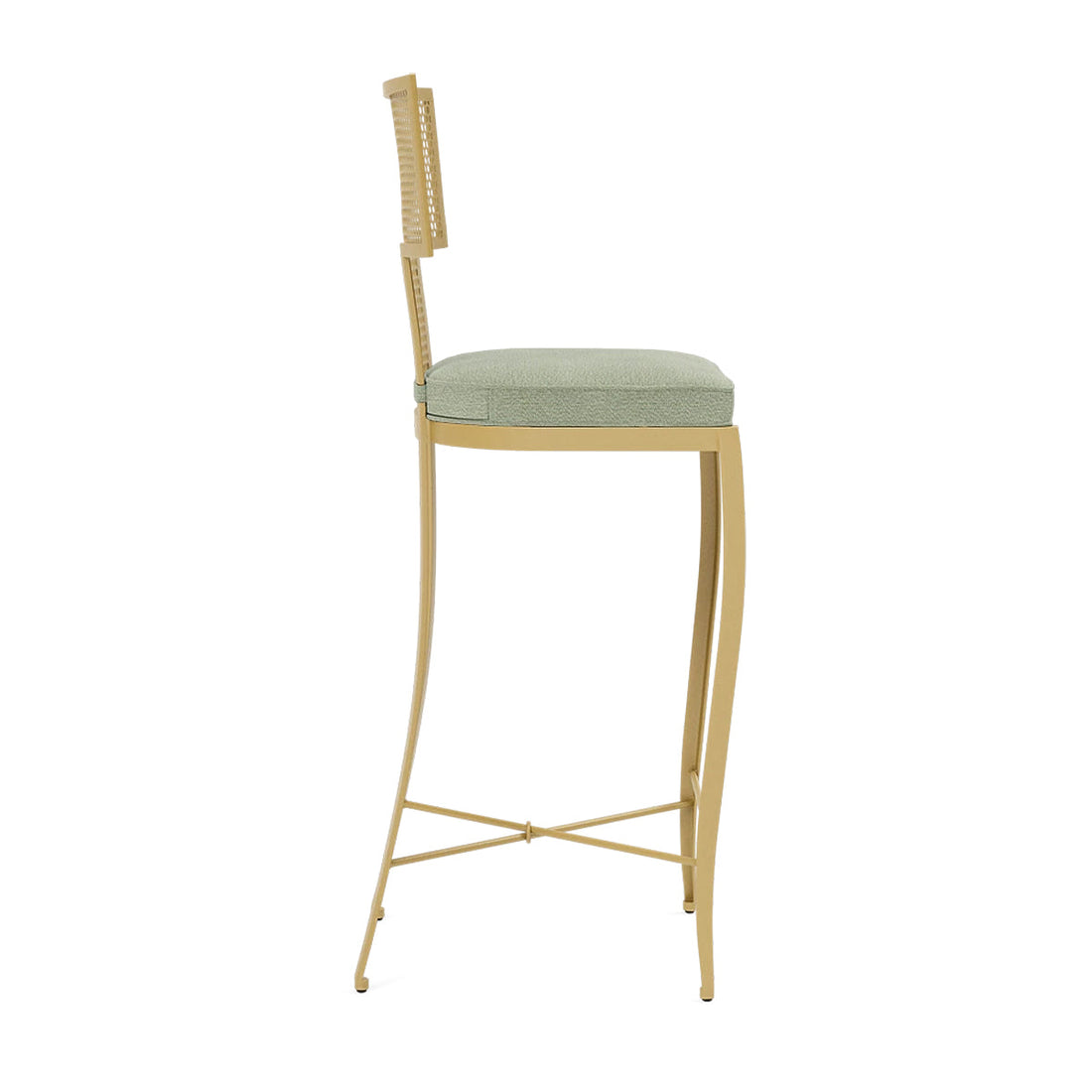 Made Goods Hadley Metal Outdoor Bar Stool in Weser Fabric