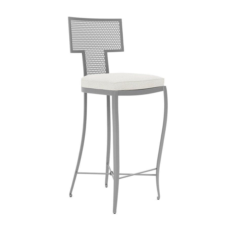 Made Goods Hadley Metal Outdoor Bar Stool in Lambro Boucle