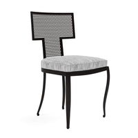 Made Goods Hadley Metal Outdoor Dining Chair in Danube Mix Beige Fabric