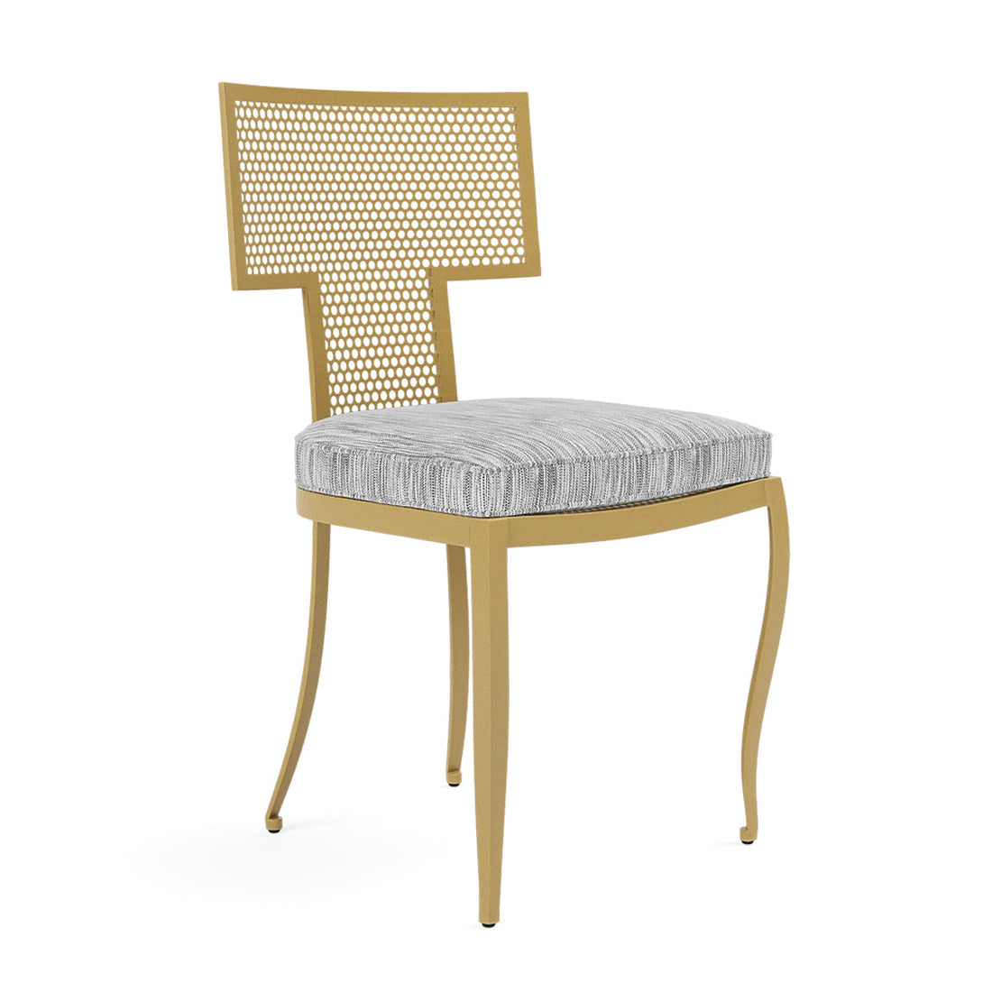 Made Goods Hadley Metal Outdoor Dining Chair in Danube Mix Beige Fabric