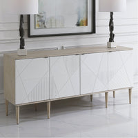 Uttermost Tightrope 4-Door Modern Sideboard Cabinet