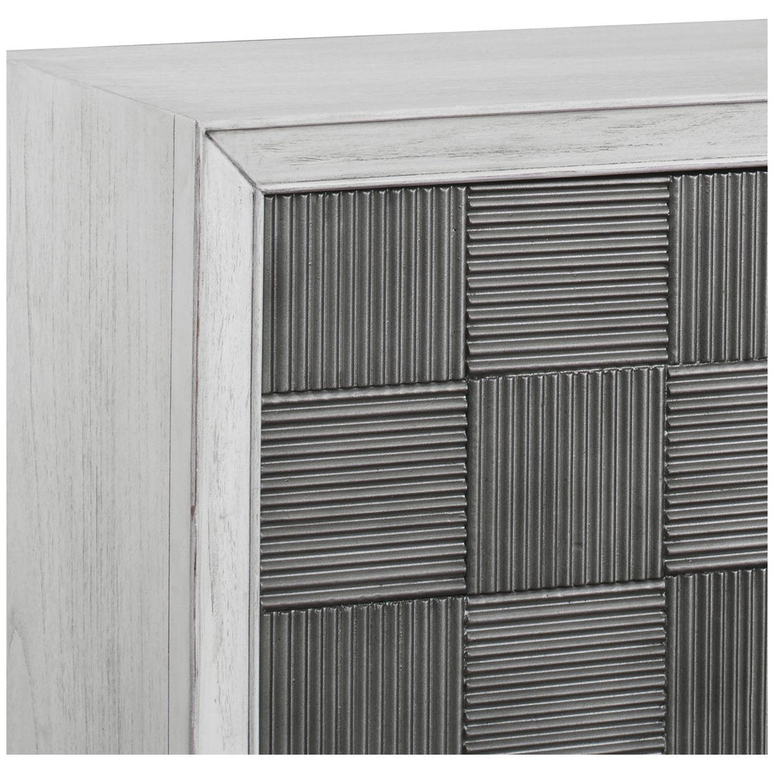 Uttermost Checkerboard 4-Door Gray Cabinet
