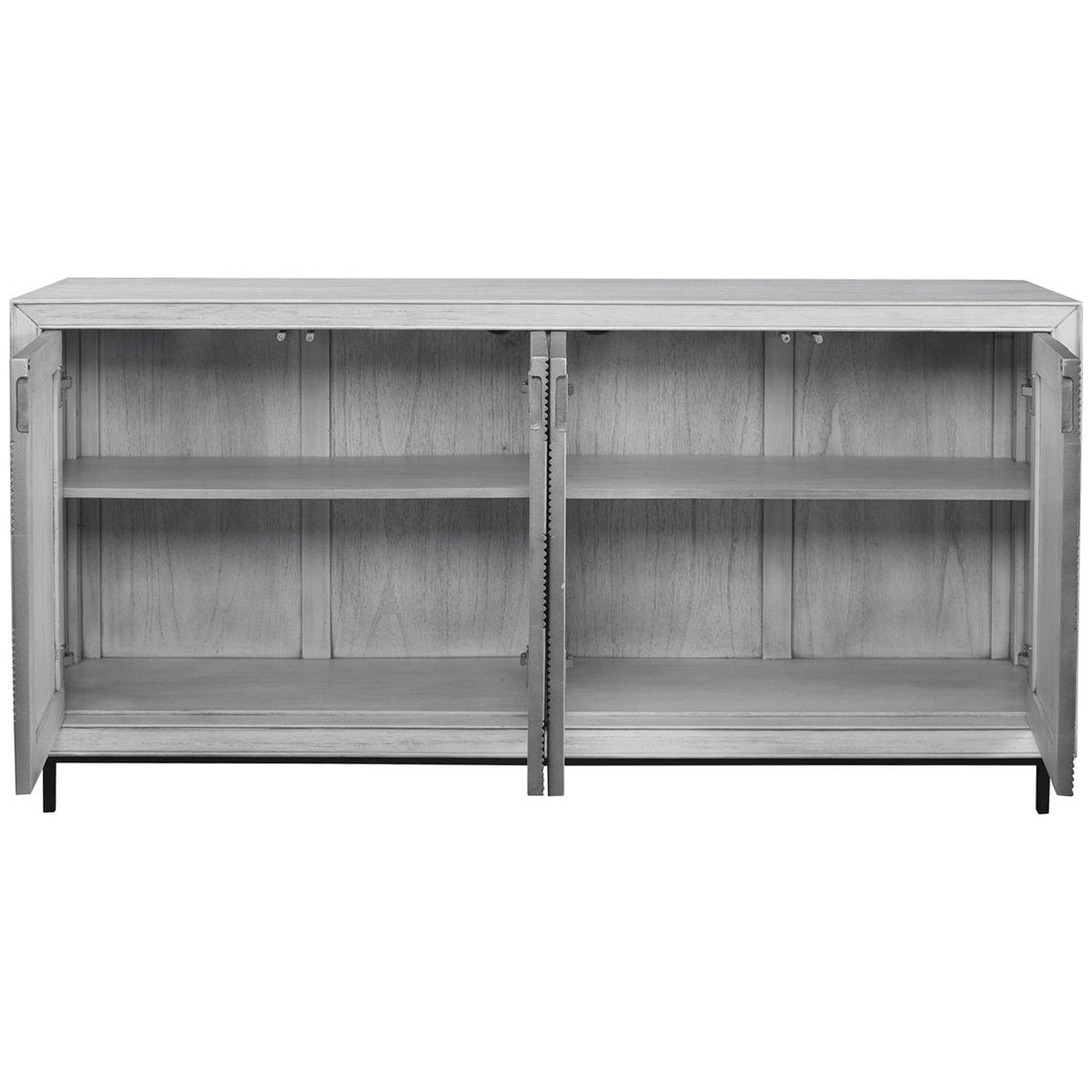 Uttermost Checkerboard 4-Door Gray Cabinet