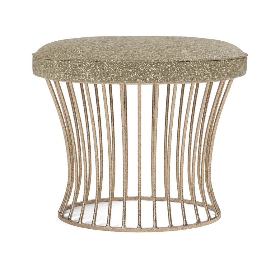 Made Goods Roderic Oval Stool in Bassac Shagreen Leather