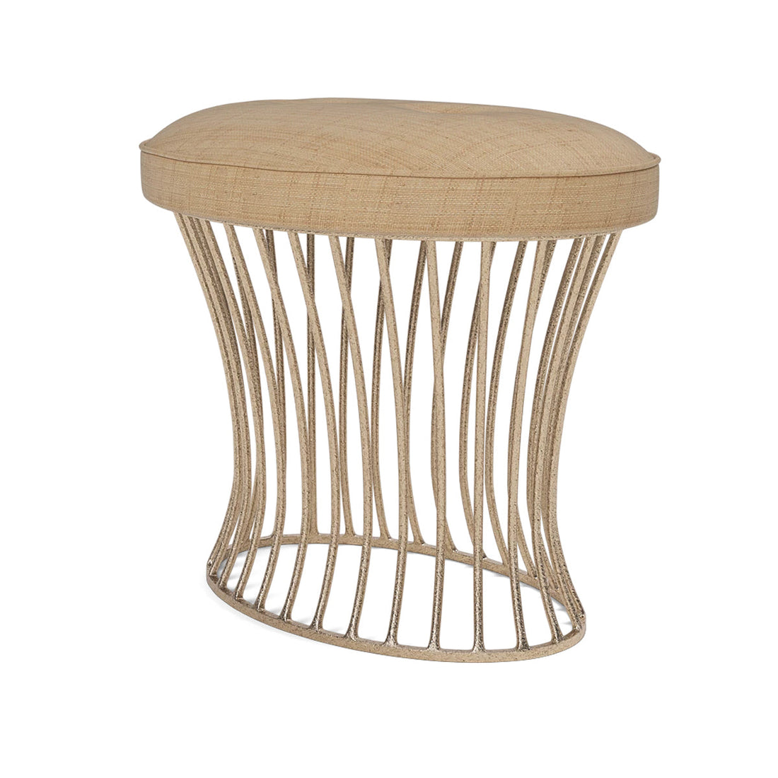 Made Goods Roderic Oval Stool in Ivondro Natural Woven Raffia