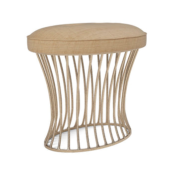 Made Goods Roderic Oval Stool in Ivondro Natural Woven Raffia