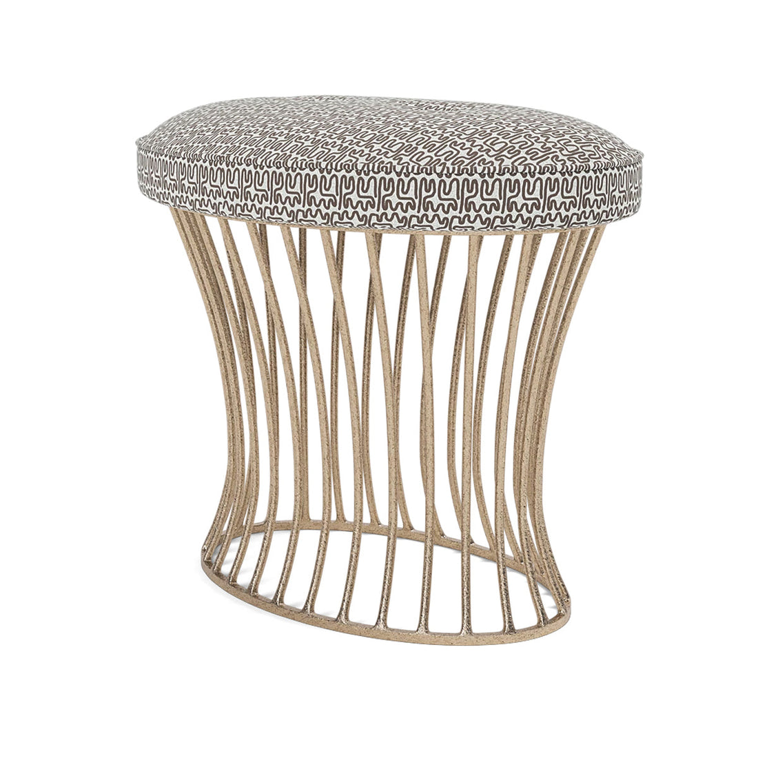 Made Goods Roderic Oval Stool in Mondego Cotton Jute