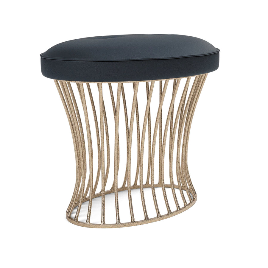 Made Goods Roderic Oval Stool in Rhone Leather