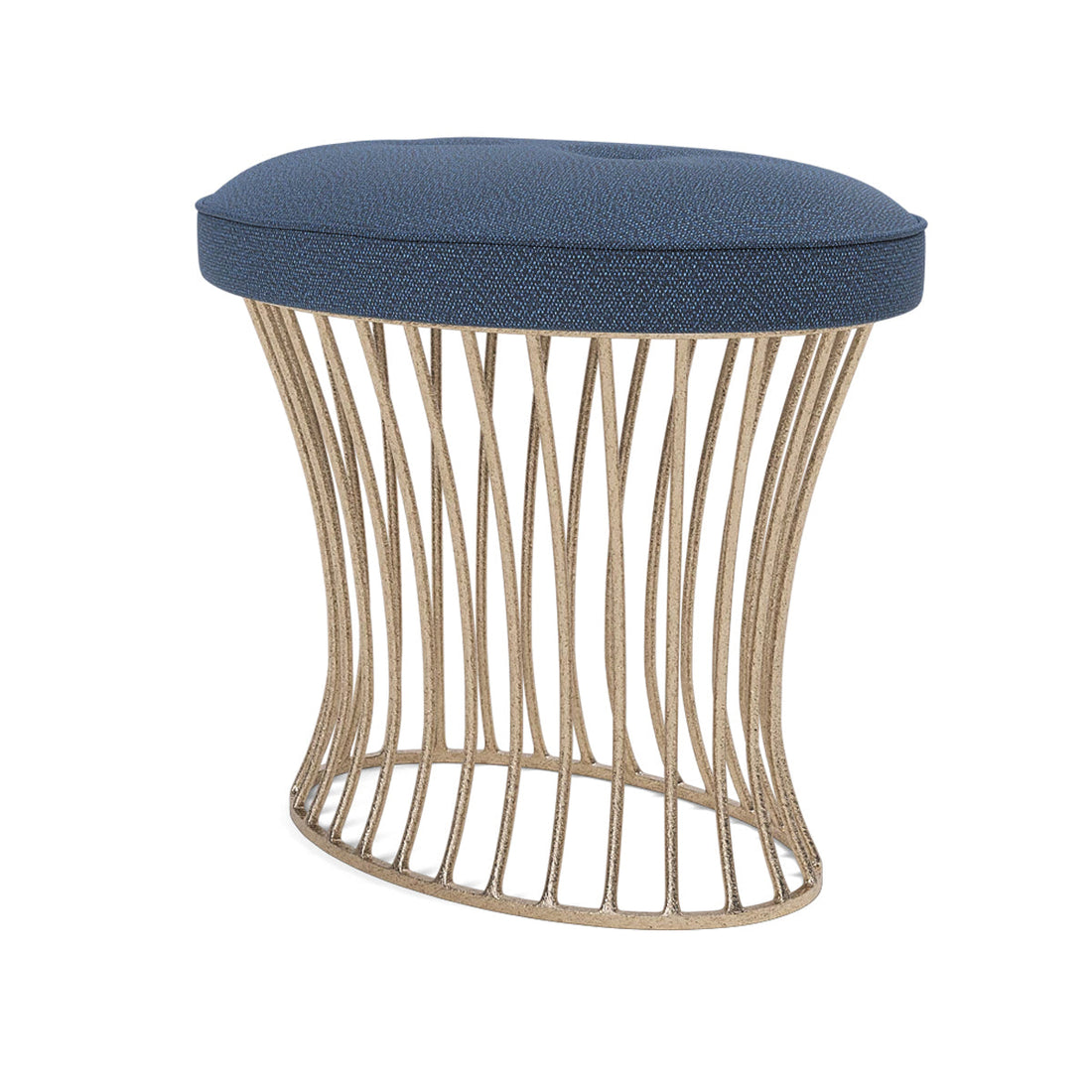 Made Goods Roderic Oval Stool in Weser Fabric
