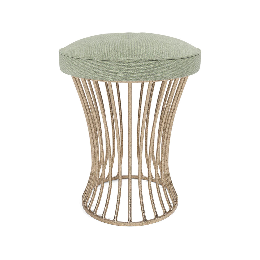 Made Goods Roderic Oval Stool in Weser Fabric