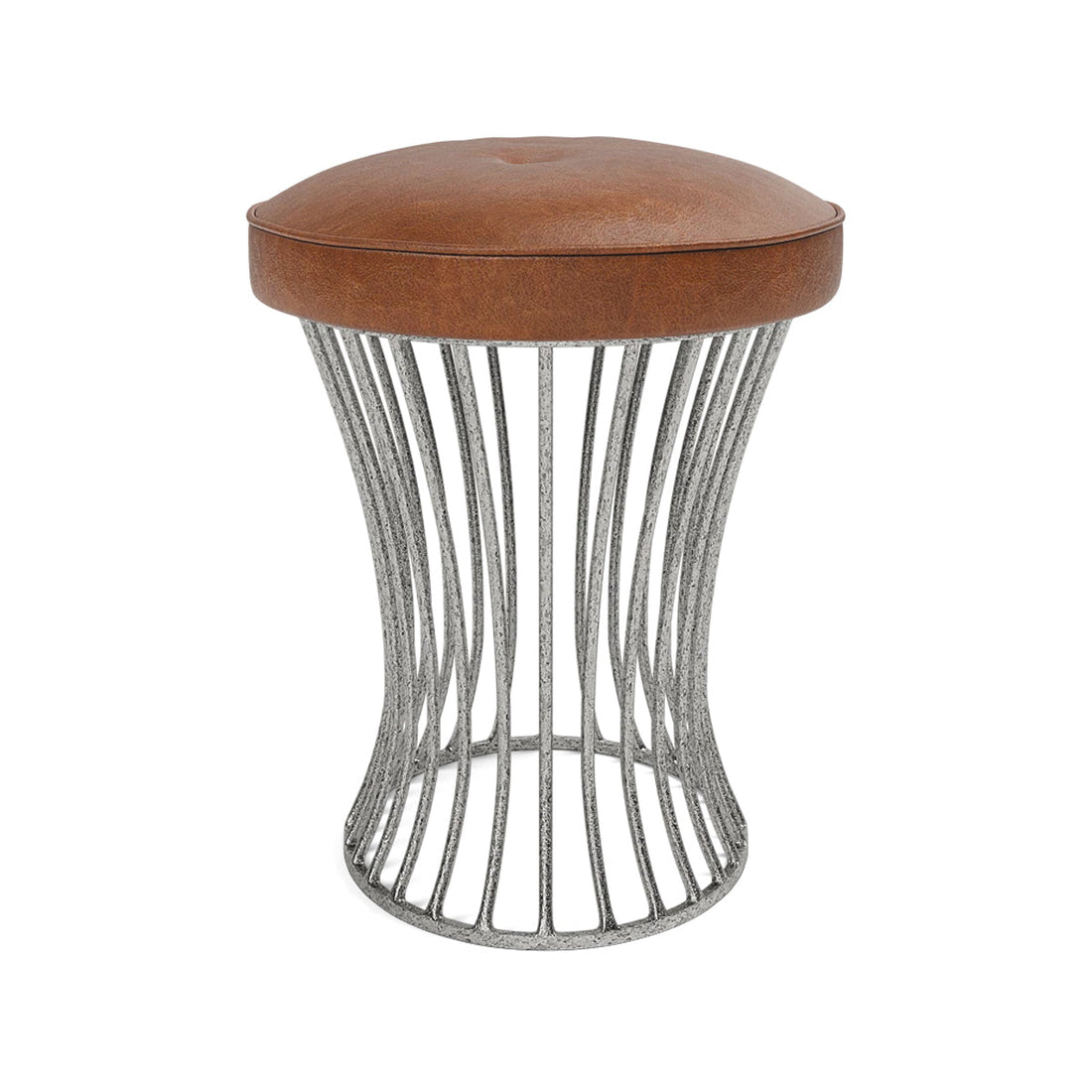 Made Goods Roderic Oval Stool in Colorado Leather