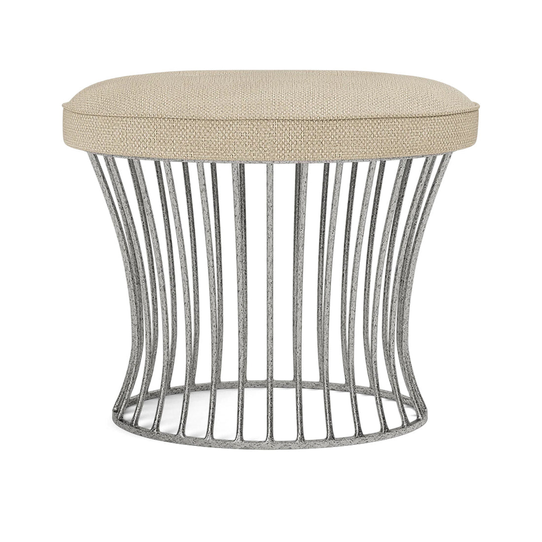 Made Goods Roderic Oval Stool in Klein Ash Rayon/Cotton