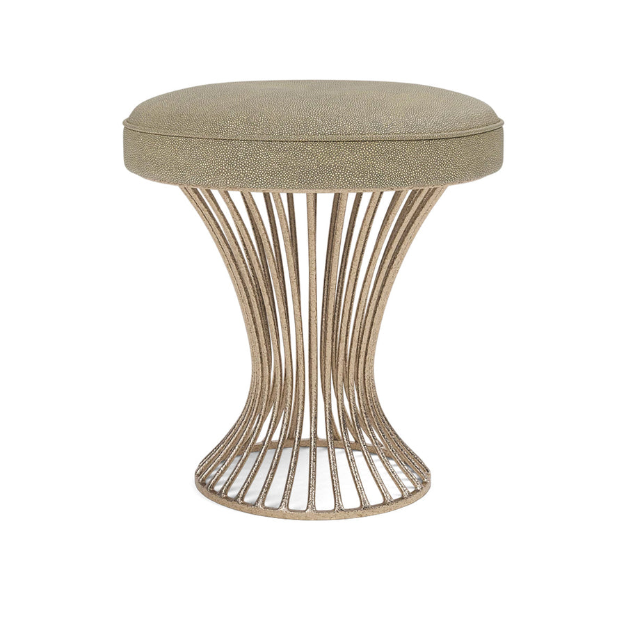 Made Goods Roderic Round Stool in Bassac Shagreen Leather