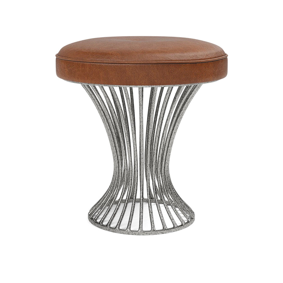 Made Goods Roderic Round Stool in Colorado Leather