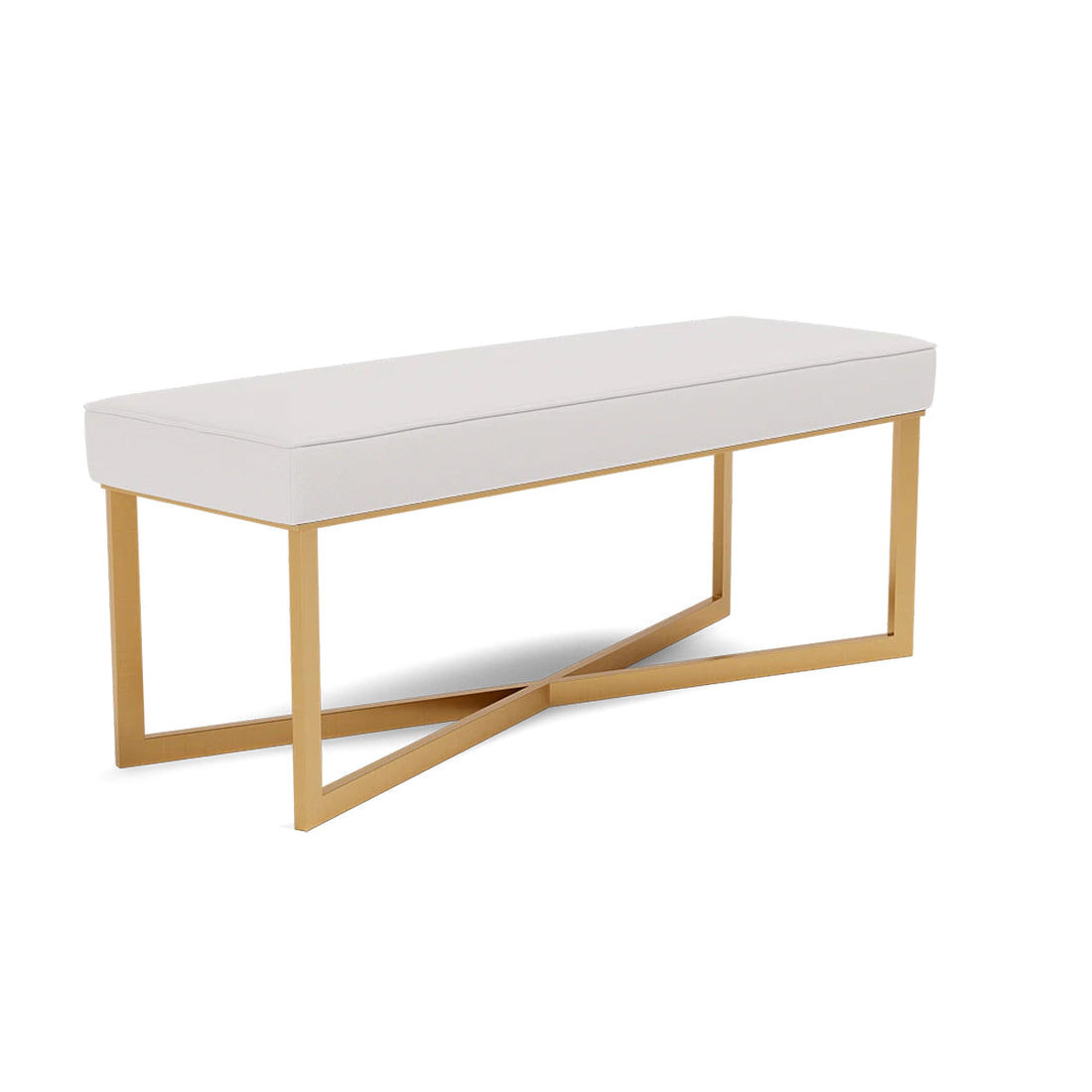 Made Goods Roger Cowhide Double Bench in Alsek Fabric