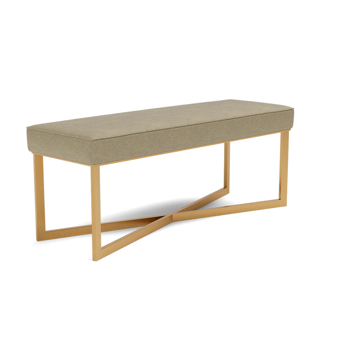 Made Goods Roger Double Bench in Bassac Shagreen Leather