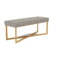 Made Goods Roger Cowhide Double Bench in Brenta Light Gray Cotton