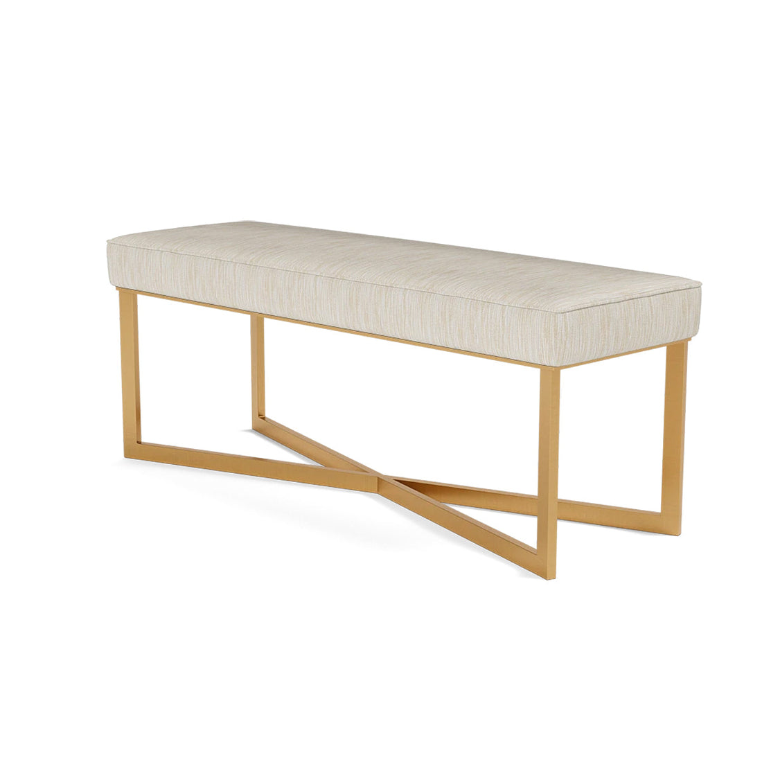 Made Goods Roger Cowhide Double Bench in Danube Mix Fabric