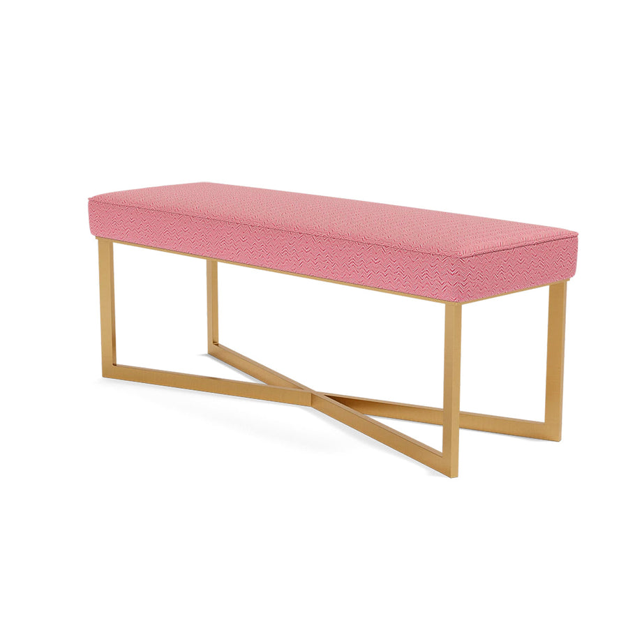 Made Goods Roger Cowhide Double Bench in Ettrick Cotton Jute