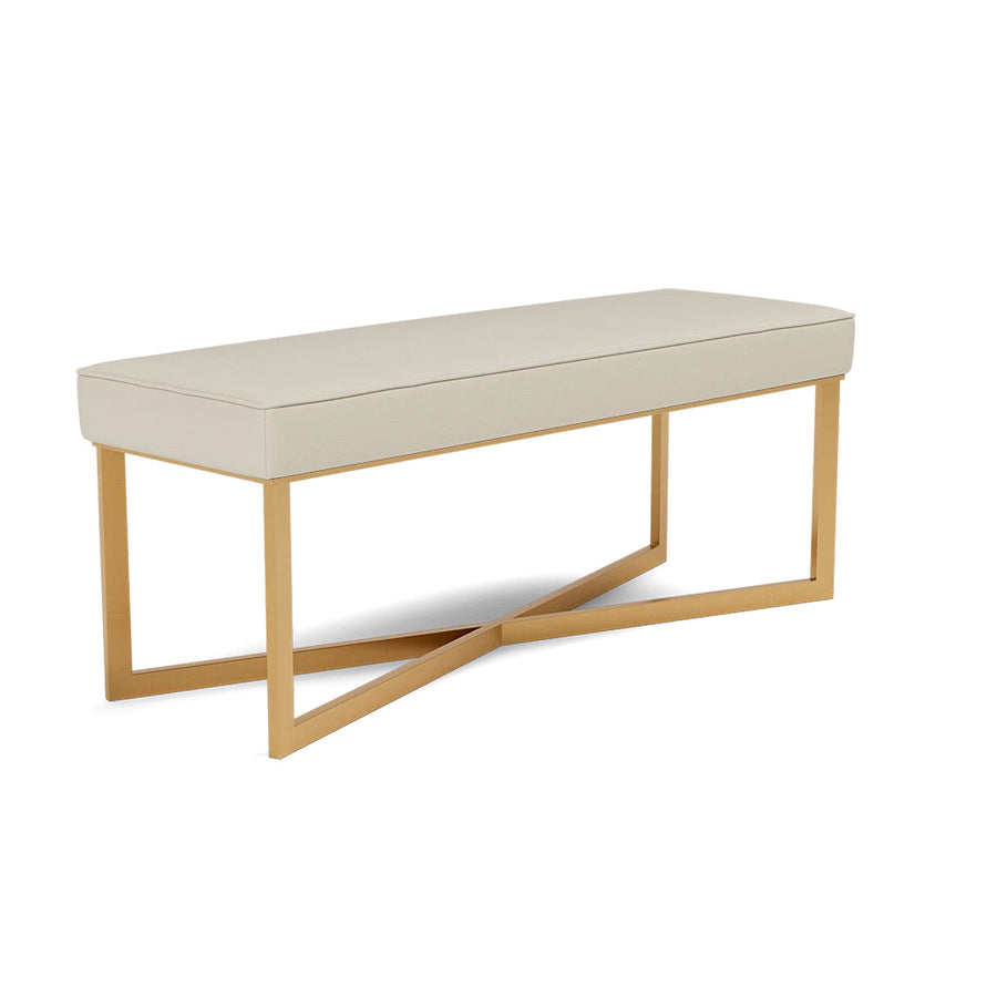 Made Goods Roger Cowhide Double Bench in Garonne Marine Leather