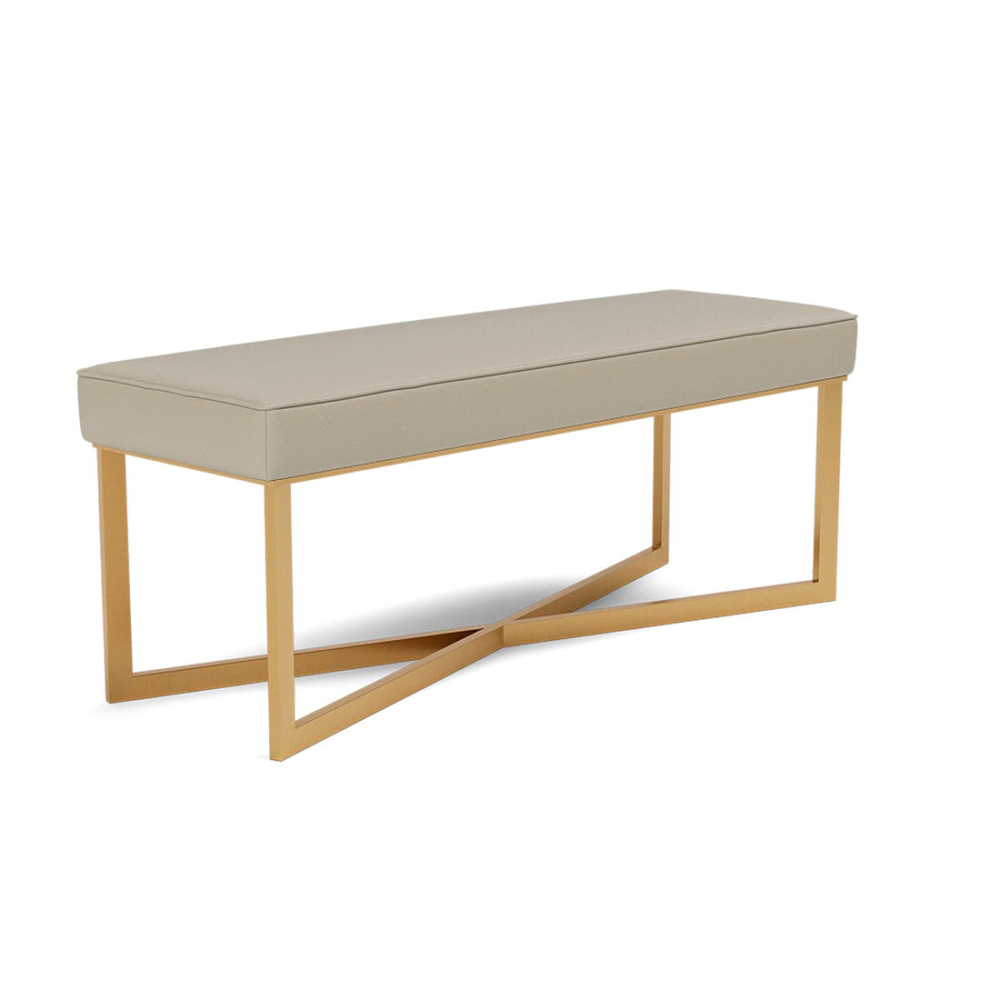 Made Goods Roger Double Bench in Garonne Marine Leather