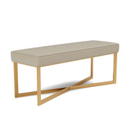 Made Goods Roger Cowhide Double Bench in Garonne Marine Leather