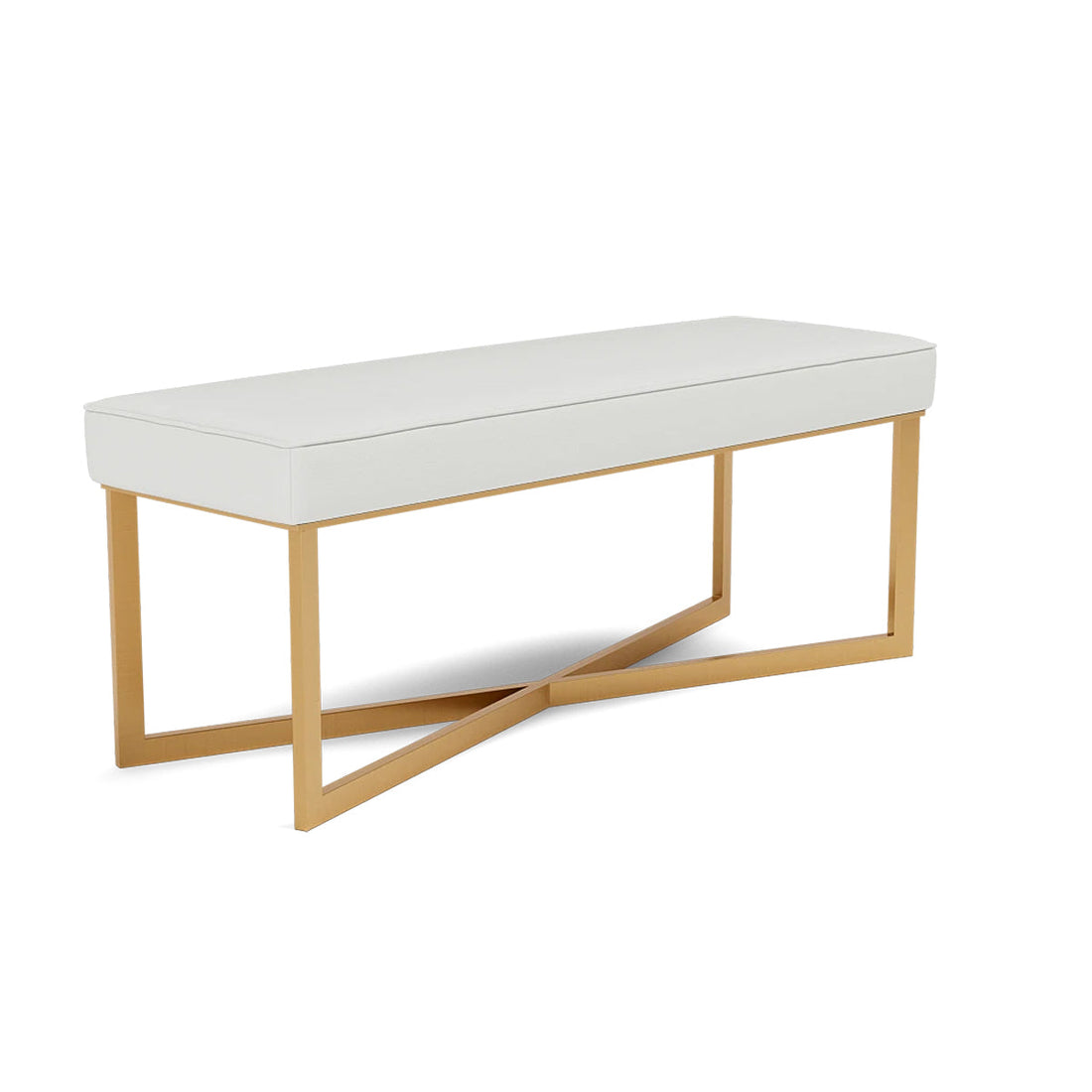 Made Goods Roger Double Bench in Garonne Marine Leather