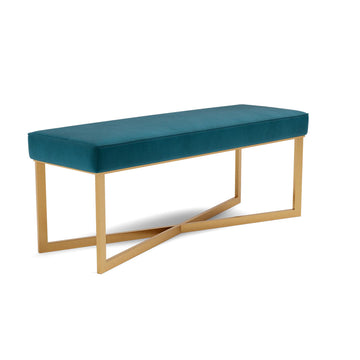 Made Goods Roger Double Bench in Liard Cotton Velvet