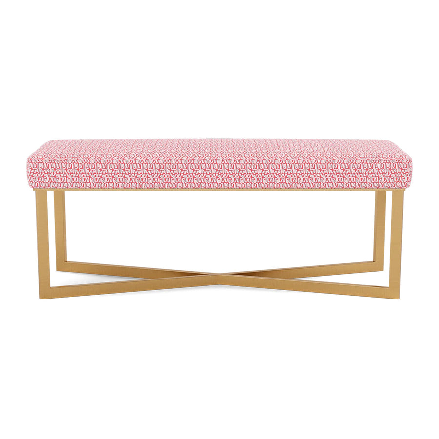 Made Goods Roger Cowhide Double Bench in Mondego Cotton Jute