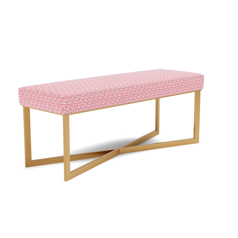 Made Goods Roger Cowhide Double Bench in Mondego Cotton Jute