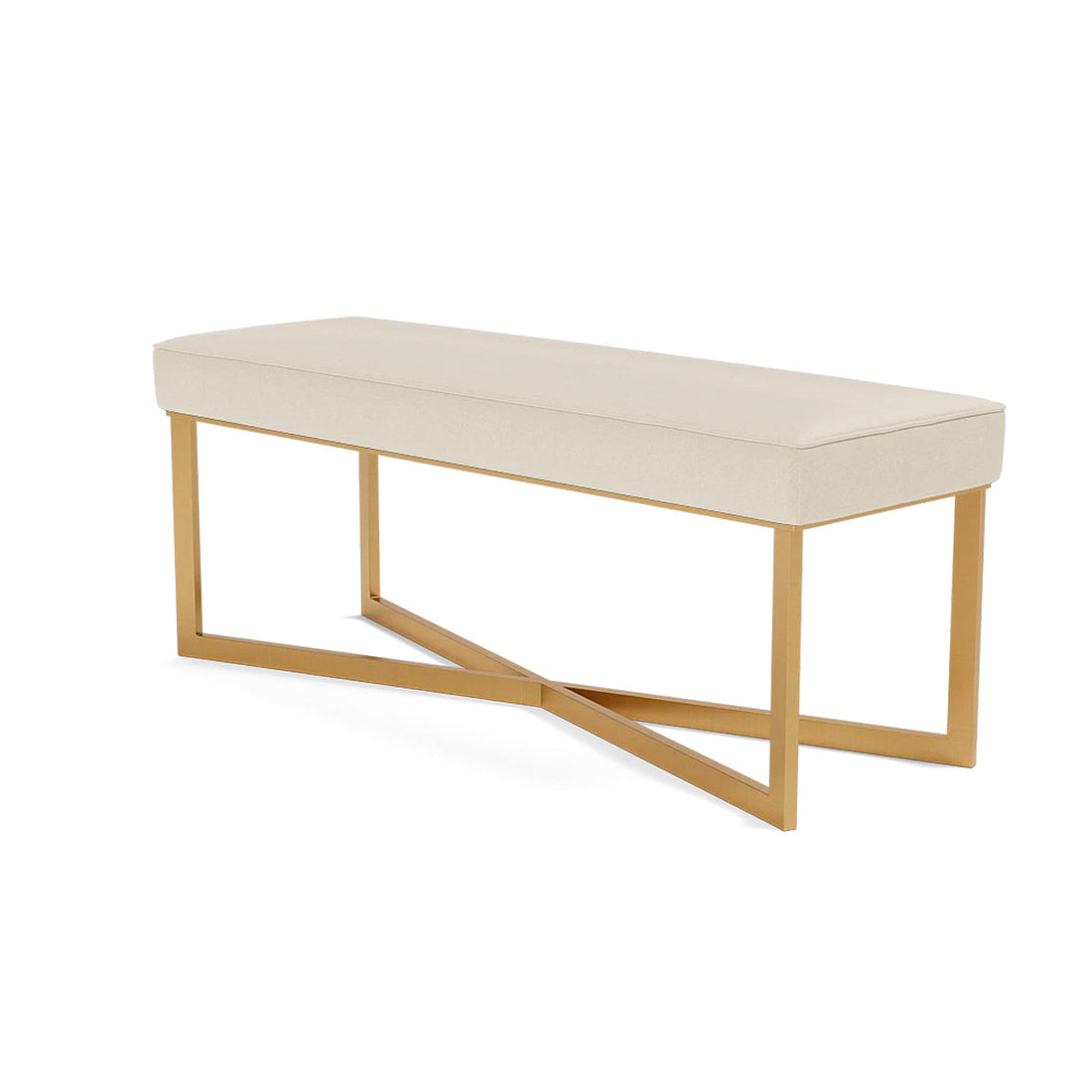Made Goods Roger Cowhide Double Bench in Nile Fabric