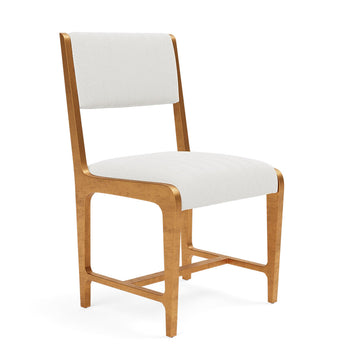 Made Goods Vallois Contemporary Metal Side Chair in Marano Lambskin