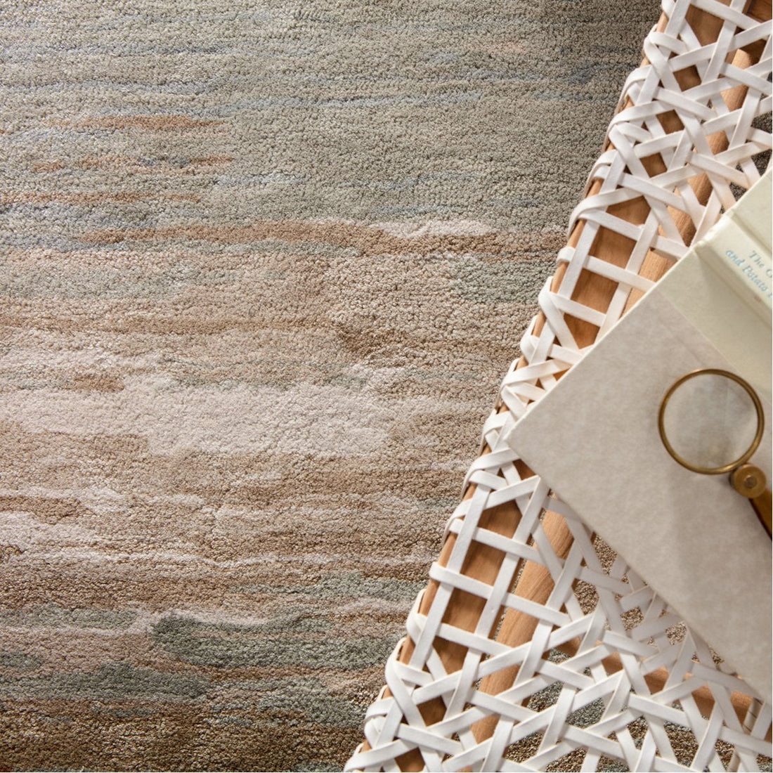 Jaipur Genesis Mondrian Abstract Tan Light Gray GES39 Rug