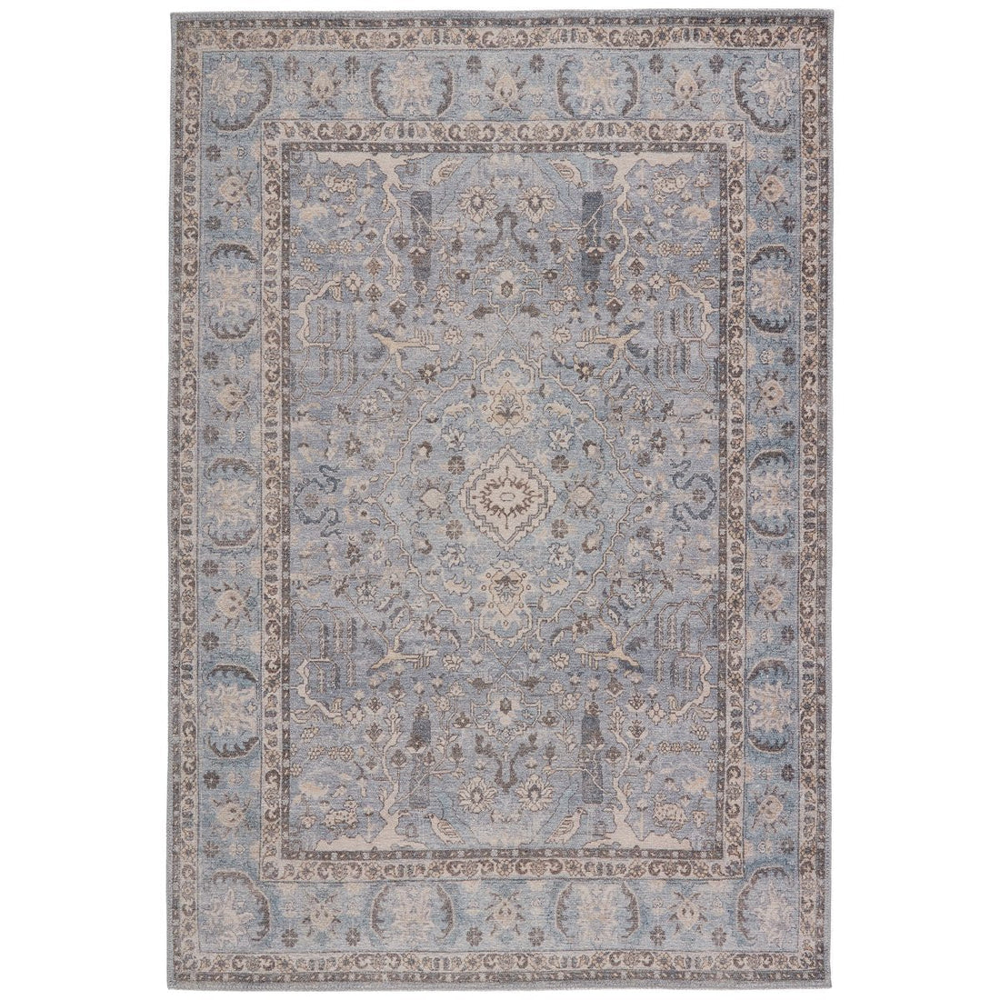 Jaipur Kindred Kadin Medallion Oriental Blue Gray KND12 Rug