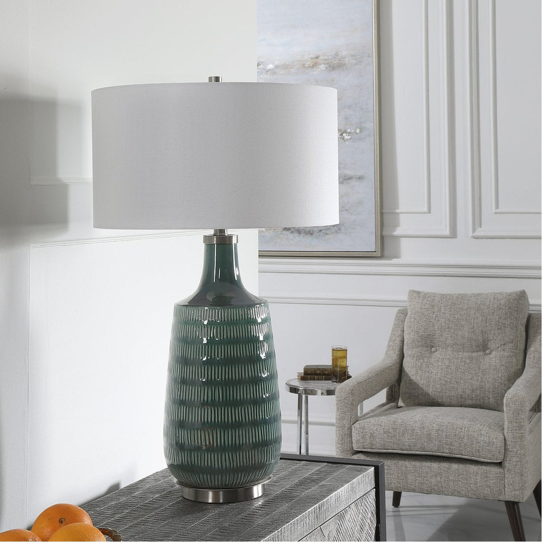 Uttermost Scouts Deep Green Table Lamp