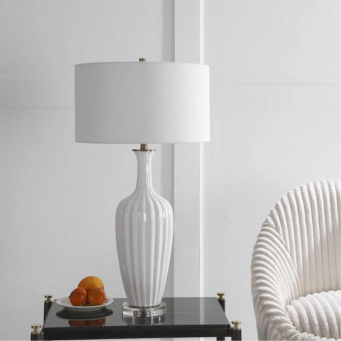 Uttermost Strauss White Ceramic Table Lamp