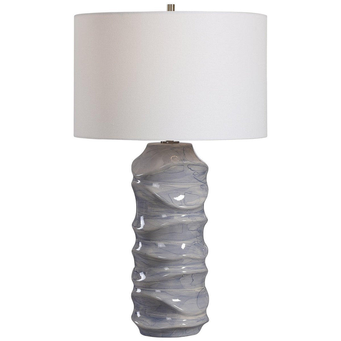Uttermost Waves Blue and White Table Lamp