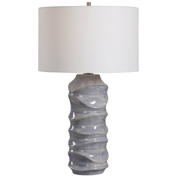 Uttermost Waves Blue and White Table Lamp