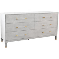Worlds Away Maren Six Drawers Chest in Faux Shagreen