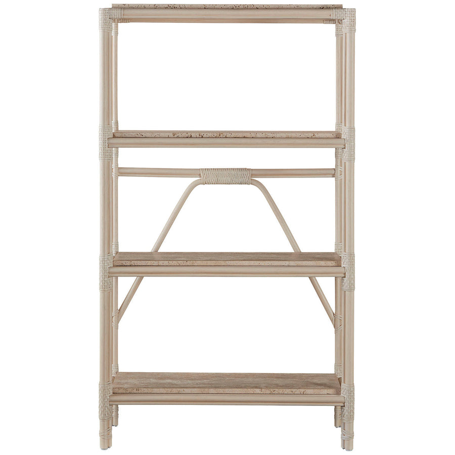 Baker Furniture Lattice Etagere with Travertine Shelves MCA1595