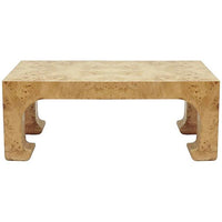 Worlds Away Nicola Pagoda Cocktail Table in Burl Wood