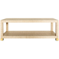 Worlds Away Coffee Table with Antique Brass Foot Caps