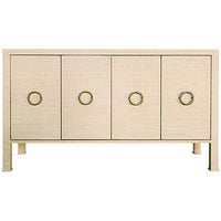 Worlds Away 4-Door Buffet with Antique Brass Circle Hardware