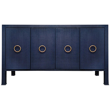 Worlds Away 4-Door Buffet with Antique Brass Circle Hardware