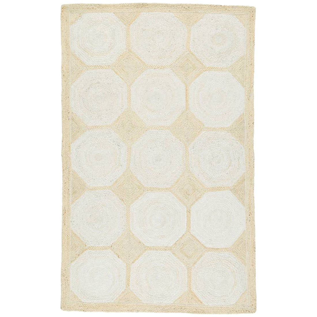 Jaipur Naturals Tobago Fiorita Geometric Light Beige White NAT43 Rug